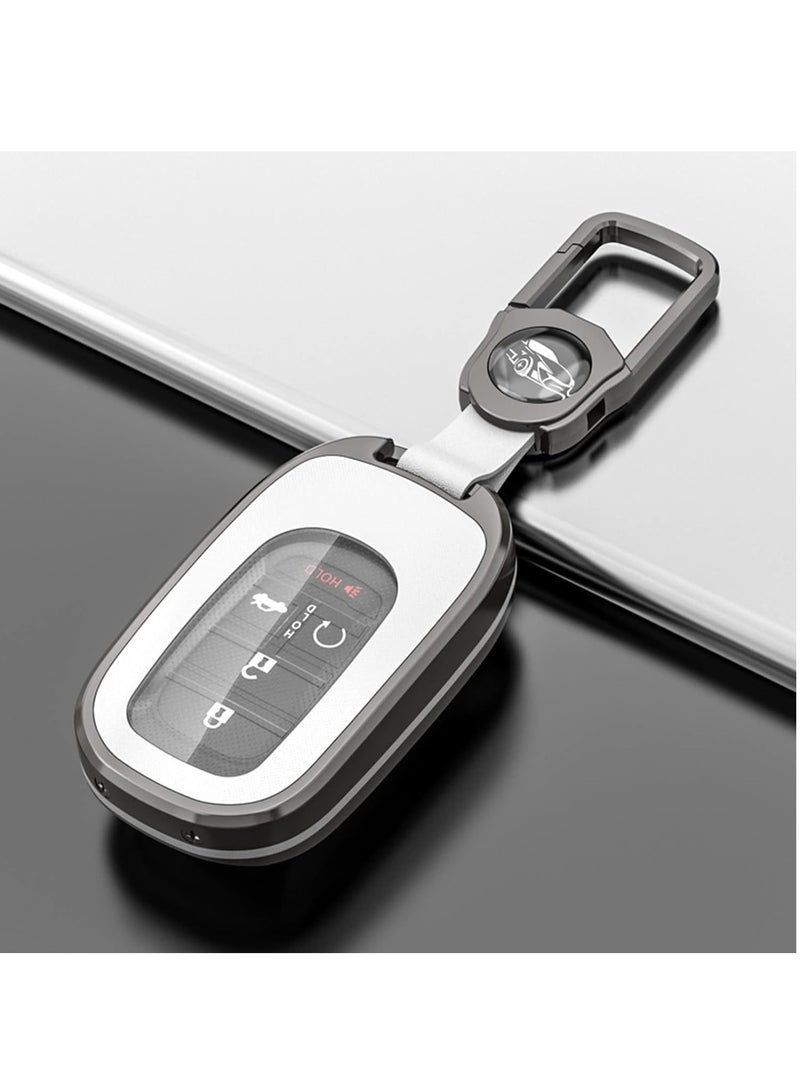 for Honda Key Fob Cover Honda Accessories TPU Zinc Alloy Key Fob Case for 2022 2023 Honda Accord Civic HR V CR V Pilot Sport SI EX EX L Touring Smart Key  Black - Image 1
