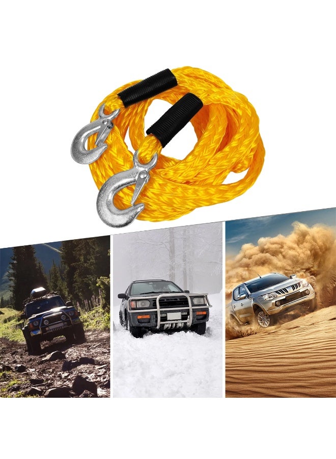 3XR Emergency Tow Rope 4 Meter 3000kg 3 Ton Heavy Duty Nylon Vehicle Recovery Towing Rope with Safety Hooks for Car SUV Pickup Truck Off Road Rescue Snow Mud Desert Winch Extension Strap Roadside Assistance Automotive Towing Equipment High Strength - Image 4