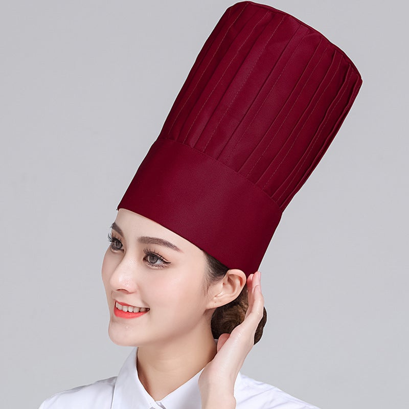 Extra High Chef Work Cap Cotton Thickened White El Chef Kitchen Mushroom Cap Western Restaurant With Elastic - Image 4