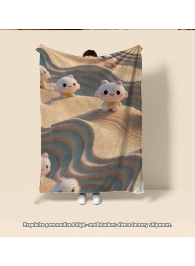 عام بطانية رقيقة من الفانيلا الكرتونية للأطفال والرضع (دافئة ومريحة، ومناسبة للنوم والألعاب) 70 سم * 100 سم - Image 3