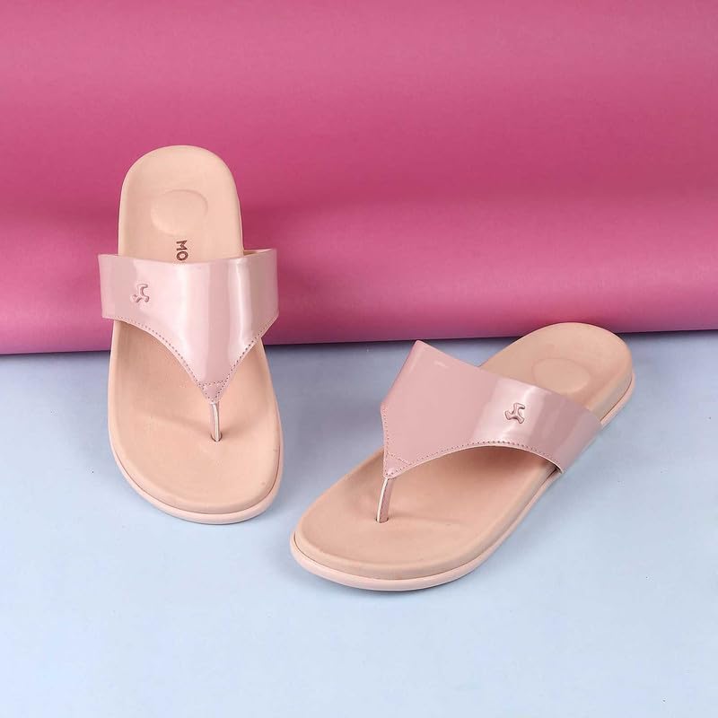Mochi Womens Synthetic Pink Slippers (Size (5 UK (38 EU)) - Image 2