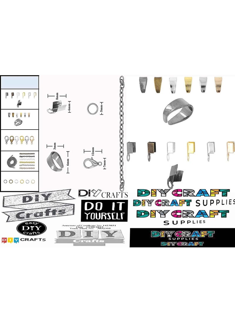 DIY Crafts - DIY Crafts (12 Sets, K C Gold) Fold Over Crimp Cord Ends for Jewelry Making – 1 Set = 6x Cord End Clamps - 6x Cord Clamp Ends Crimp 1 mtr Chain Jewelry Finding for Leather Ribbon - Image 1