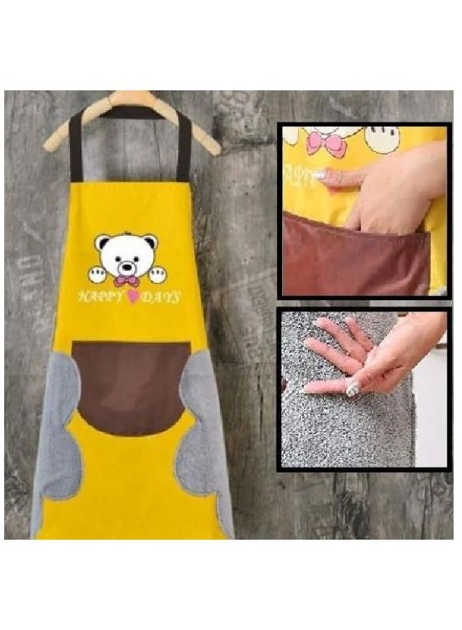 مريلة مطبخ مقاومة للماء والزيت مع منشفة على الجانبين  - Image 2
