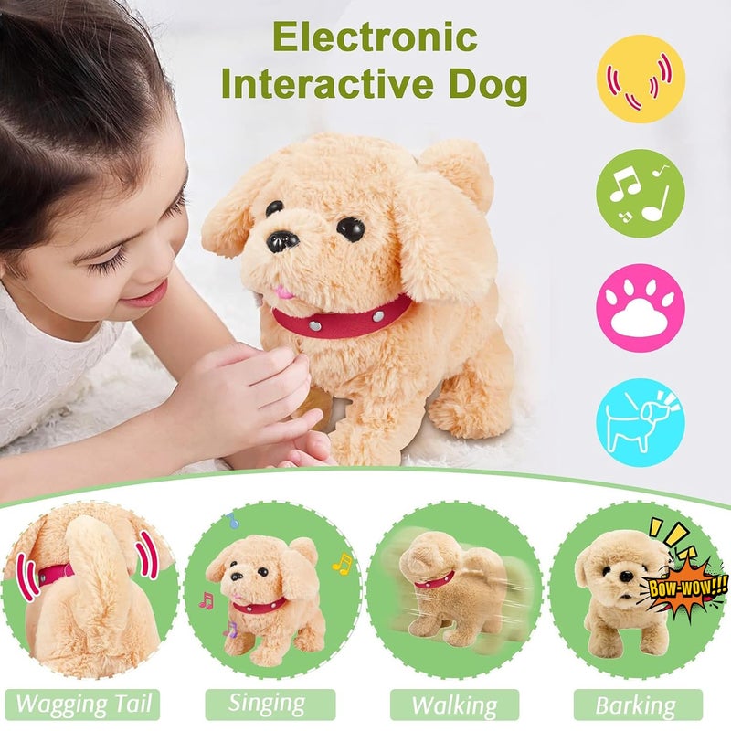 Koonie Walking Toy Dog, Singing, Walking, Barking, Tail Wagging, Kids Girls Plush Electronic Interactive Dog, Realistic Stuffed Puppy Animal Dog, Toys Gifts for 2 3 4 5 Years Girls Boys - Image 2