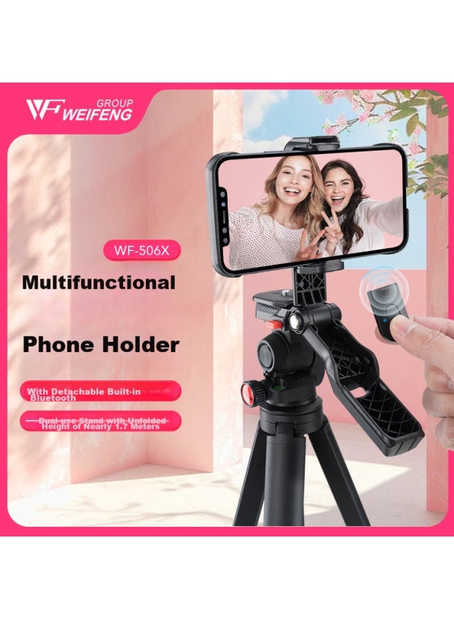 WEIFENG Wf-506X, Mirrorless Camera/Digital Camera/Smartphone, Dual-Use Multifunctional Aluminum Alloy Lightweight Tripod Selfie Video Projector Floor Stand With Bluetooth Remote Control - Image 1
