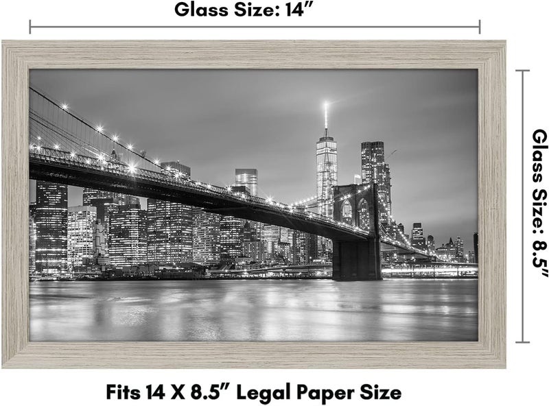 Americanflat 8.5x14 Picture Frame with Shatter-Resistant Glass - Gallery Style Frame with Engineered Wood - Signature Collection - Photo Frame for Wall Display - Driftwood - Image 2