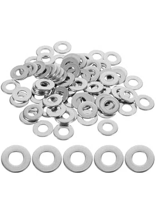 80 Pcs 1 4 Inch Stainless Steel Flat Washers Anti Loosening Gaskets For Screws Bolts - Image 1