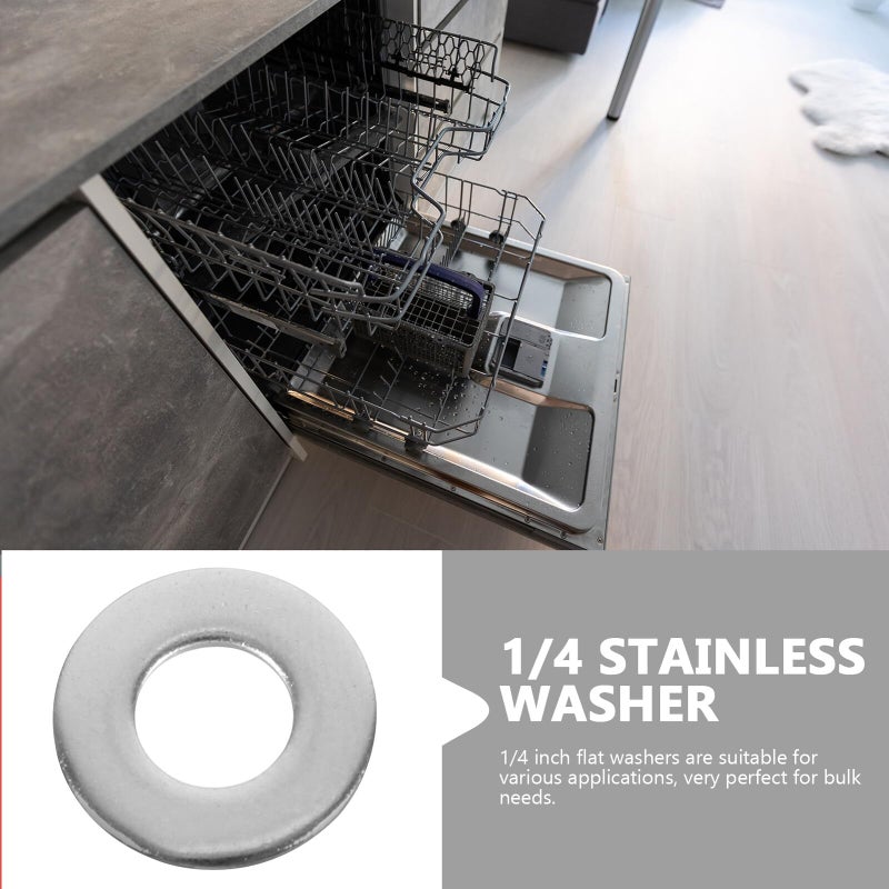 80 Pcs 1 4 Inch Stainless Steel Flat Washers Anti Loosening Gaskets For Screws Bolts - Image 4