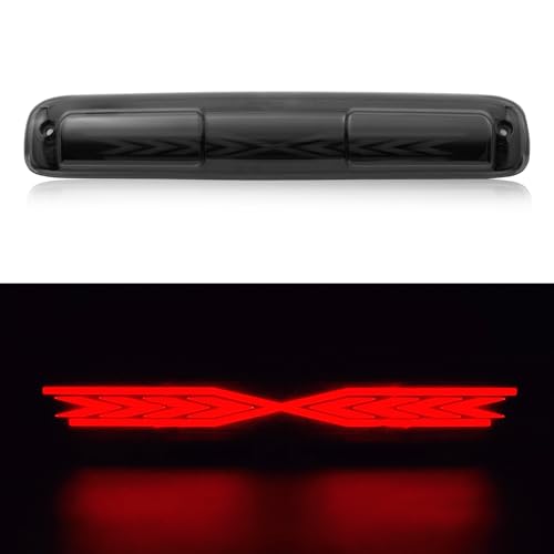 CMVT Auto Third 3rd Brake Light, X STYLE Sequential LED High Mount Stop Light for 1999-2006 Chevy Silverado/GMC Sierra 1500 2500 3500 HD, 2007 Silverado/Sierra Classic, Rear Center Cab Roof Tail Lamp - Image 1