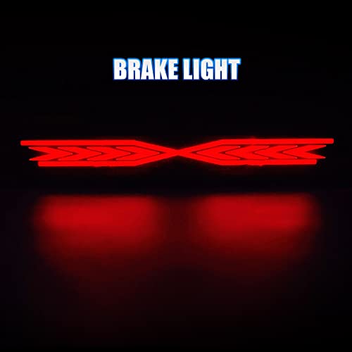 CMVT Auto Third 3rd Brake Light, X STYLE Sequential LED High Mount Stop Light for 1999-2006 Chevy Silverado/GMC Sierra 1500 2500 3500 HD, 2007 Silverado/Sierra Classic, Rear Center Cab Roof Tail Lamp - Image 3