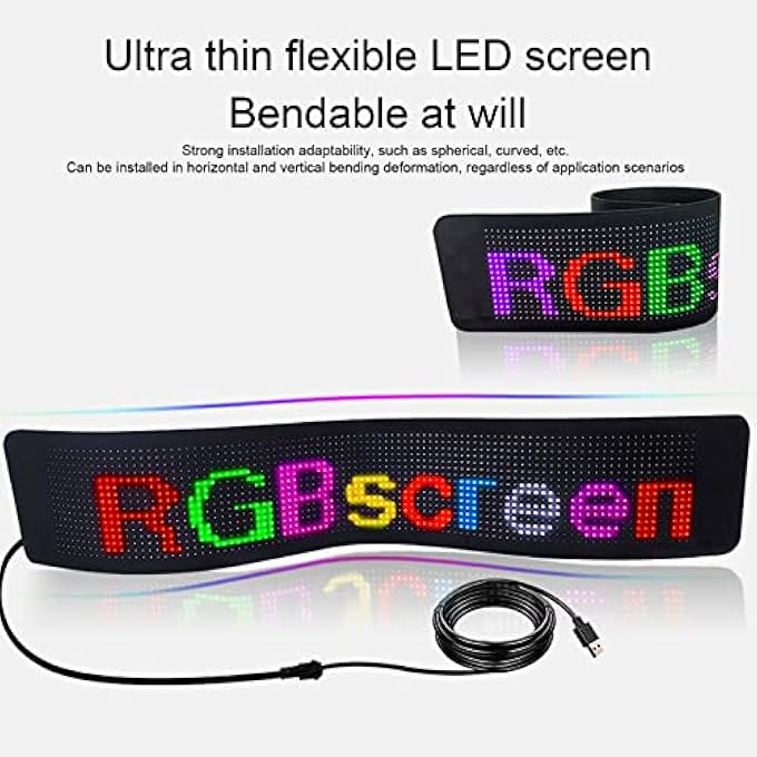 Goshyda Led Car Sign Usb 5V Flexible Led Scrolling Led Sign With App Control 16X64 Programmable Led Panel Custom Text Digital Display For - Image 5