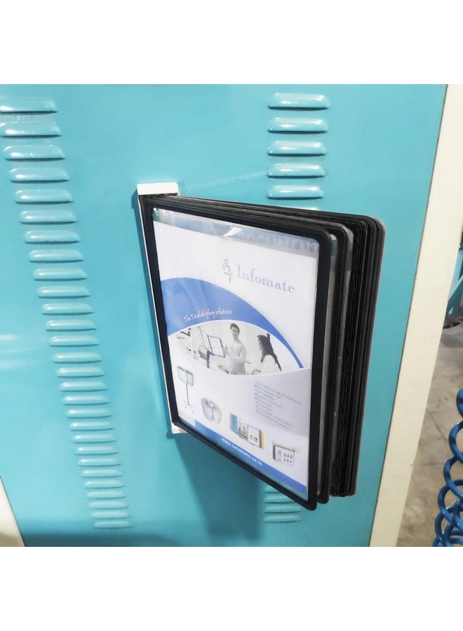 Infomate Wall Unit Folder A4 with 5 Folders - Wall Hanging Documents Storage File Folders - Black Colored Folders - Image 3