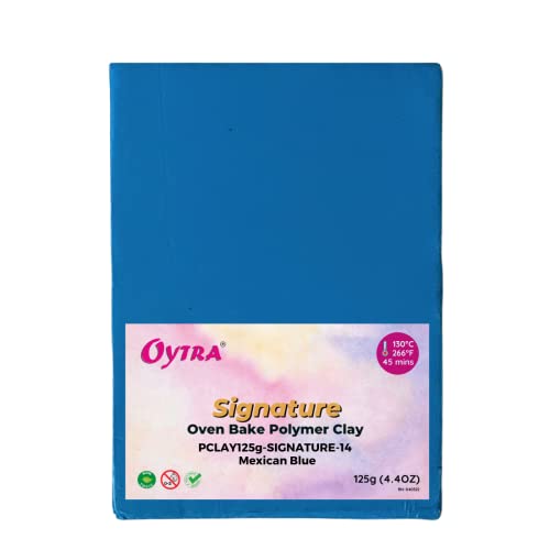 Oytra Polymer Clay 125 Grams Signature for Jewellery Earrings Making Oven Bake (Mexican Blue) - Image 1