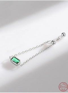 Generic An all-over 925 silver inlaid square green zircon bead pull-out ring gift box, fashionable and delicate dating gift, temperament and versatile girl  - Image 3
