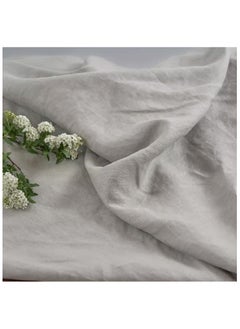 JewelOnPalette 100% Pure Linen Fabric, 58" Wide Linen Material for Cut by The Yard for Dress, Blouse, Shirt, Craft and Embroidery - Light Grey  - Image 1