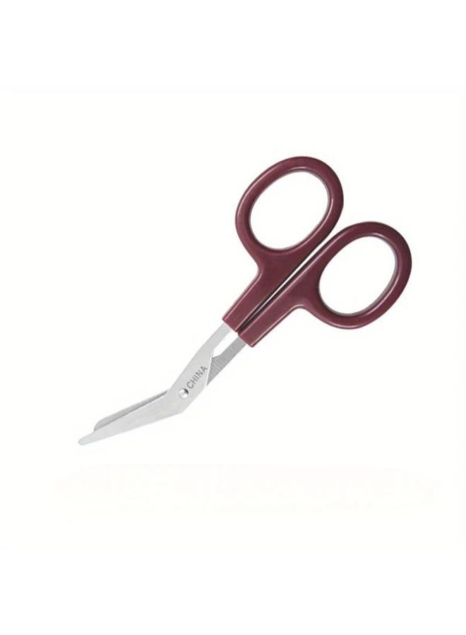 Brown Curved Stainless Steel Scissors Multipurpose Medical Bandage Snips - Image 1