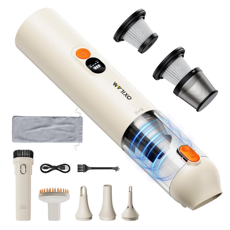 OXILAM Car Vacuum Handheld Vacuum Portable Cordless14000PA High Power Blow Suction 2 in 1 Up to 30 Mins Runtime Small Vacuum Cleaner for Home Pet Car Office Ideal Gifts for Men Women - Image 2