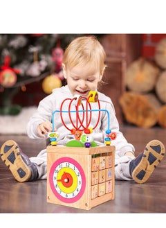 Wooden Activity Cube 6 in 1 Activity Center Toy Montessori Wood Toys Early Learning  Educational Toy with Bead Maze Shape Sorter and Bells - pzsku/Z8753B44EB5514EC56EB5Z/45/_/1688349302/8595b83b-3cc9-461a-9022-6b7a71955b63