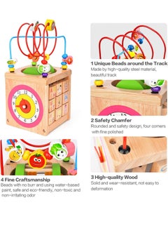 Wooden Activity Cube 6 in 1 Activity Center Toy Montessori Wood Toys Early Learning  Educational Toy with Bead Maze Shape Sorter and Bells - pzsku/Z8753B44EB5514EC56EB5Z/45/_/1688349302/ed762492-97b3-4564-b66f-c6c90c7404aa