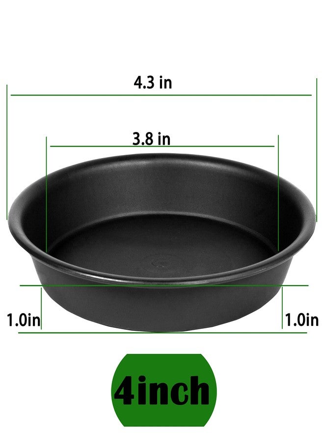 Bleuhome 6 Pack Plastic Plant Saucer Water Drip Tray, 4 5 6 7 8 9 10 11 12 13 15 17 19 inch, Heavy Sturdy Plant Drainage Tray for Indoors Outdoor, Flower Saucers for Pots Base (4", Black) - Image 2