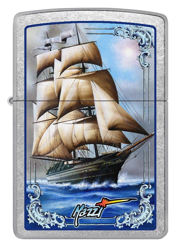 Zippo Ci007466 207 Mazzi Tall Ship Street Chrome Windproof Lighter - Image 2