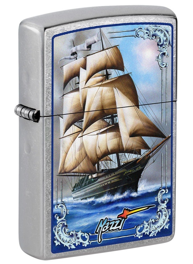 Zippo Ci007466 207 Mazzi Tall Ship Street Chrome Windproof Lighter - Image 1