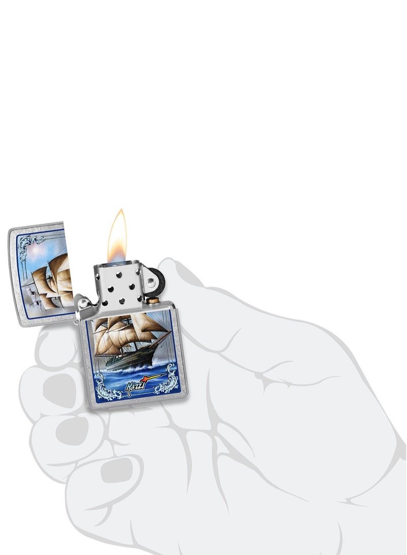 Zippo Ci007466 207 Mazzi Tall Ship Street Chrome Windproof Lighter - Image 5