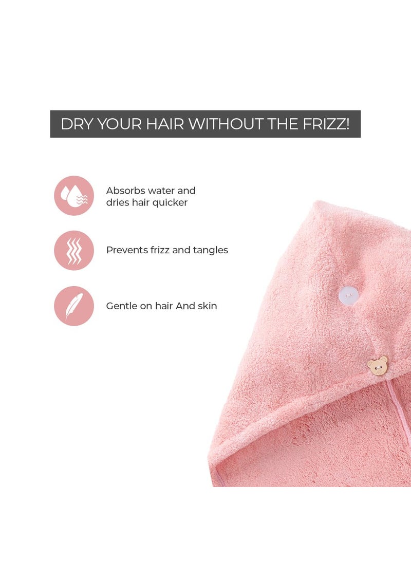 PROLIXR PROLIXR Microfiber Hair Towel Wrap Quick Drying FrizzFree Hair Super Absorbent Gentle on Hair and Skin Hair Types Microfiber Towel For Hair Wrap Pink Created by Savio John Pereira  - Image 4
