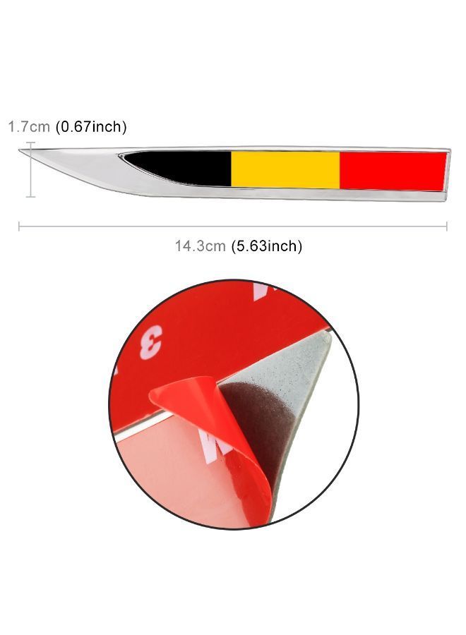 NIBEMINENT 2-Piece German Flag Pattern Car Decorative Sticker - Image 3