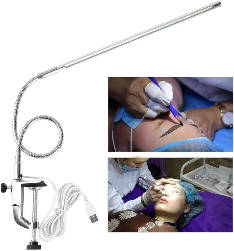 klarako Professional Manicure Table Lamp, LED Desk Lamp with Clamp - USB Led Table Light Portable Clip Table Lamp Study, Tattoo Light,Beauty Manicure, White, 18W - Image 5