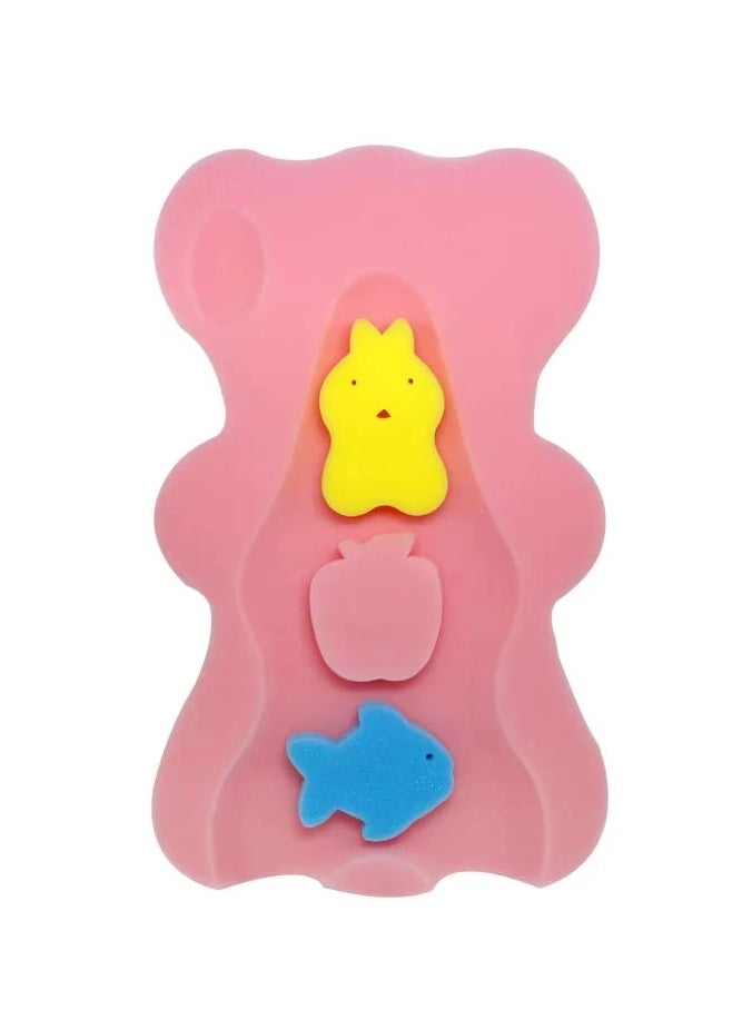 Generic Baby Bath Cushion Infant Bath Sponge Bath Mat(Pink)  - Image 1