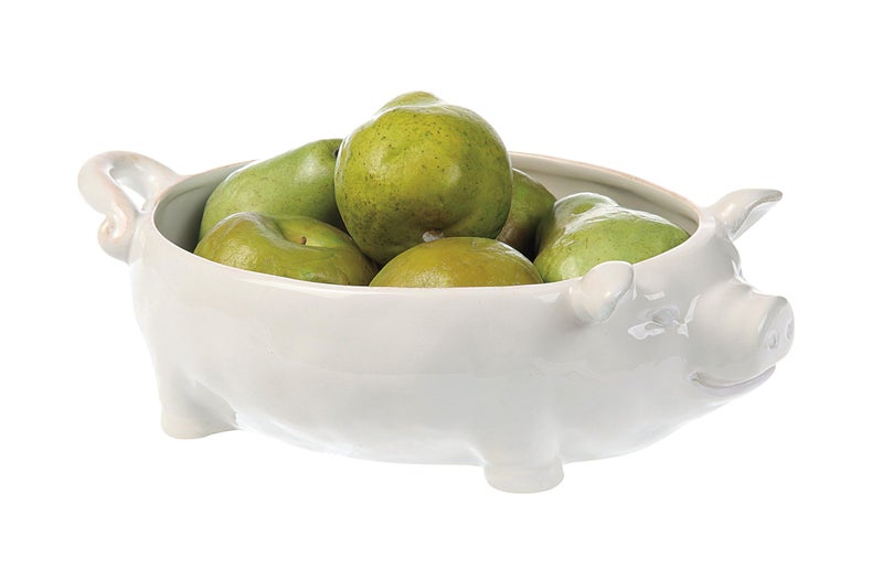 Creative Co-Op White Ceramic Pig Shaped Bowl - Image 5