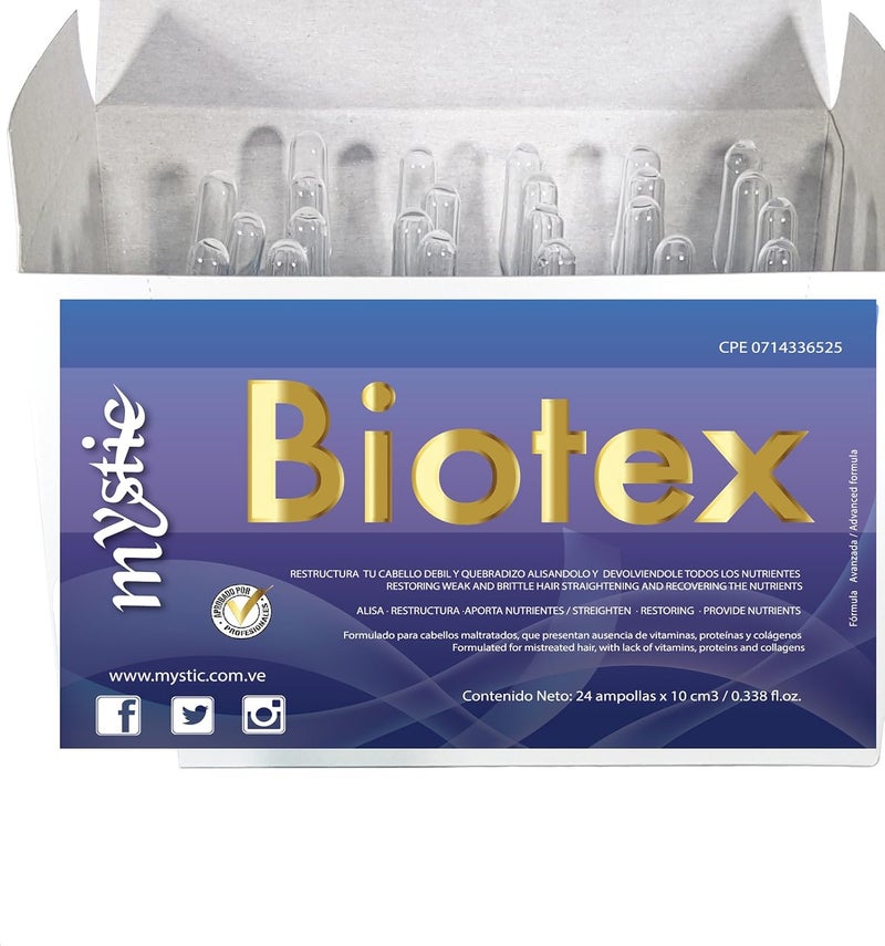 Mystic Biotex Ampoule AntiFrizz Restores and Repairs Damaged Hair  Provides Essential Nutrients and Vitamins  Hair Treatment Ampoules With Hyaluronic  Amino Acid Pack 24