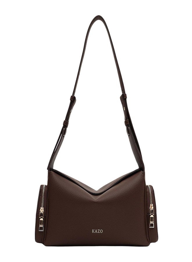 Kazo Bag Brown Shoulder Purse | Premium Faux Leather Handbag - Image 1