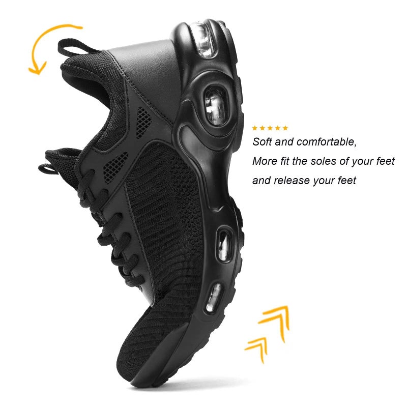 Socviis Men's Fashion Sneaker Non Slip Air Running Shoes for Men Athletics Sport Trainer Tennis Basketball Shoes Black - Image 4