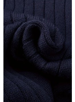 Cool Tarz Cool Style Navy Blue Men's Polo Collar Ribbed Knitwear Sweater  - Image 4