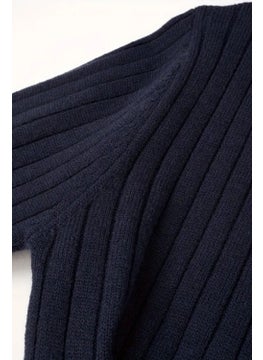 Cool Tarz Cool Style Navy Blue Men's Polo Collar Ribbed Knitwear Sweater  - Image 3