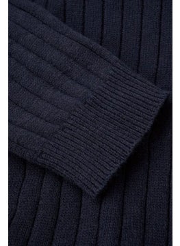 Cool Tarz Cool Style Navy Blue Men's Polo Collar Ribbed Knitwear Sweater  - Image 5