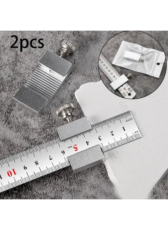 11.81 بوصة مسطرة فولاذية مجموعة كتلة تحديد موقع أداة قياس النجارة - Image 2