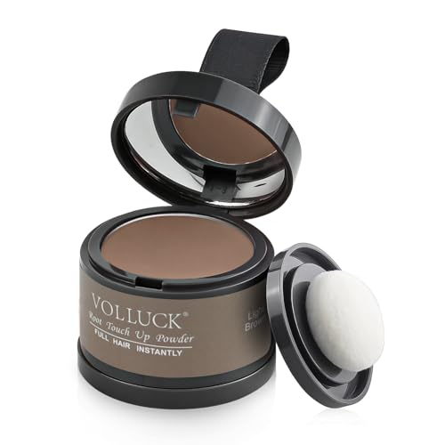 VOLLUCK Root Touch up Powder Instant Hairline Powder for Thinning Areas and Gray Hair Coverage Natural and Nongreasy Root Cover up for Women and Men Light Brown 014 Ounce - Image 1