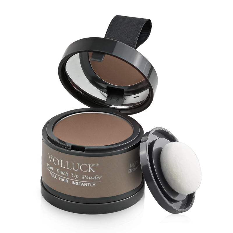 VOLLUCK Root Touch up Powder Instant Hairline Powder for Thinning Areas and Gray Hair Coverage Natural and Nongreasy Root Cover up for Women and Men Light Brown 014 Ounce - Image 2