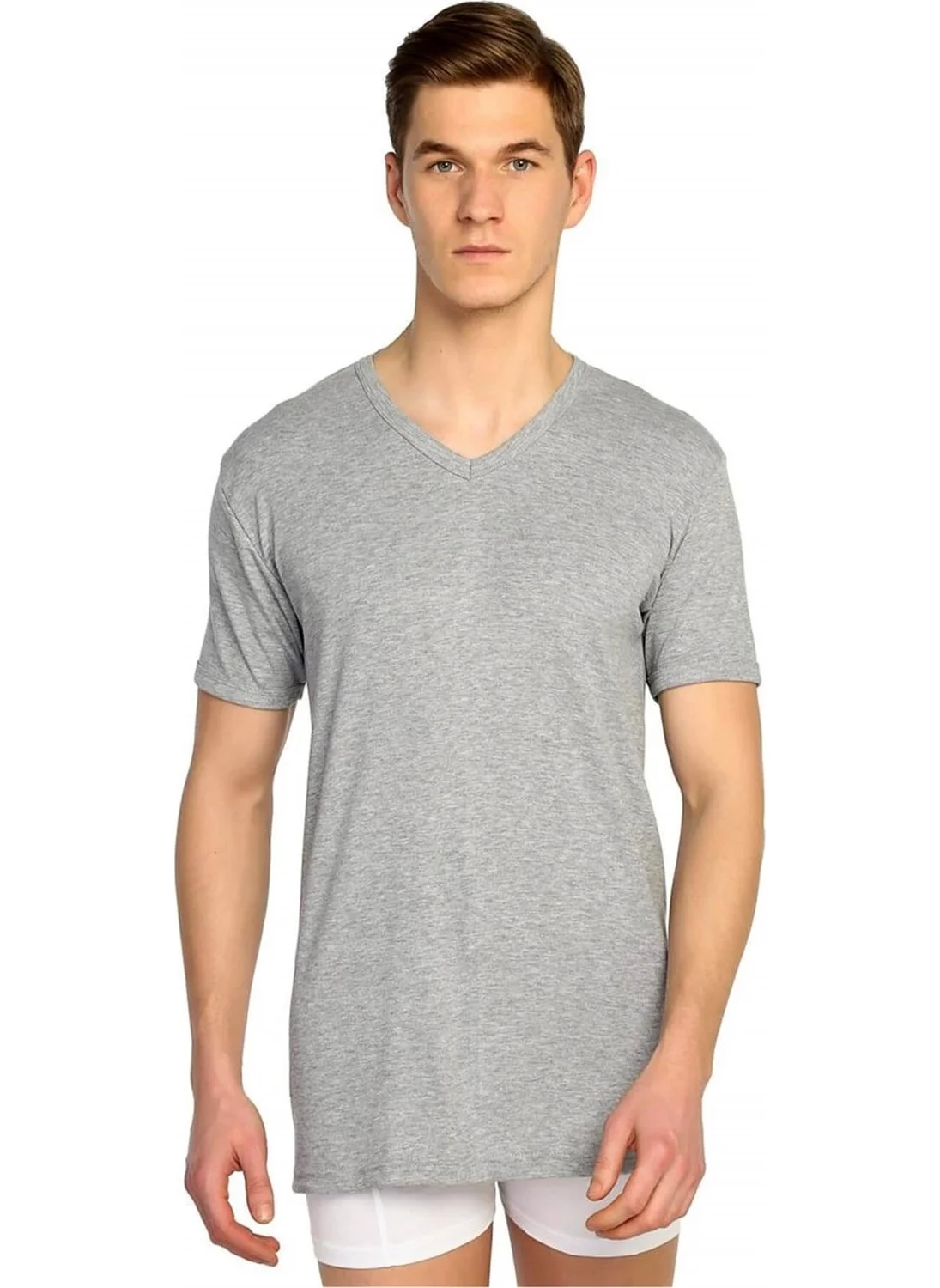Tutku 6 Pieces 107 Men's V-Neck Undershirt Undershirt Gray