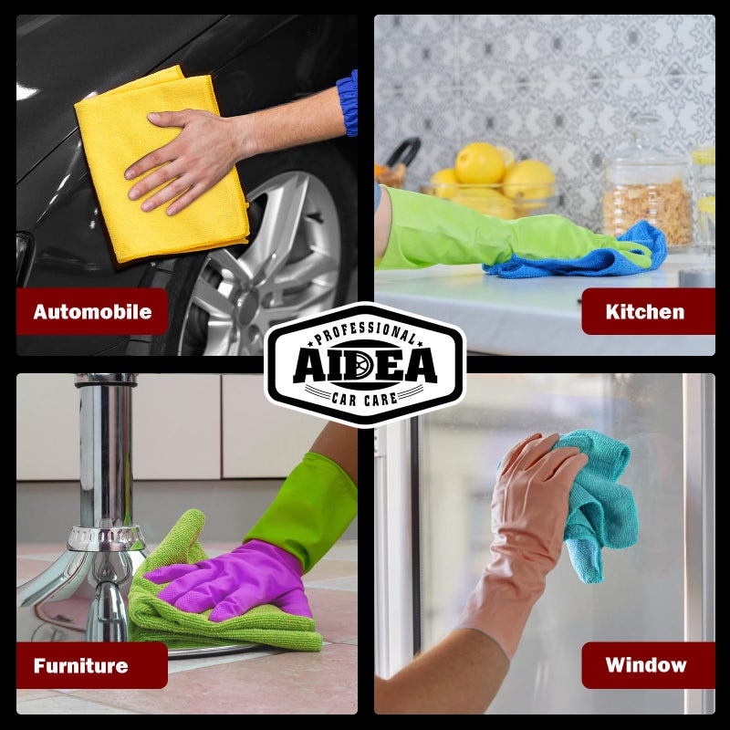 AIDEA Microfiber Cleaning Cloth, 50PK, Microfiber Towels for Cars, Premium Wash Cloths, Dusting Cloth Cleaning Rags, Absorbent Towels for SUVs, House, Kitchen, Window, Cleaning Supplies12Ã—12" - Image 5