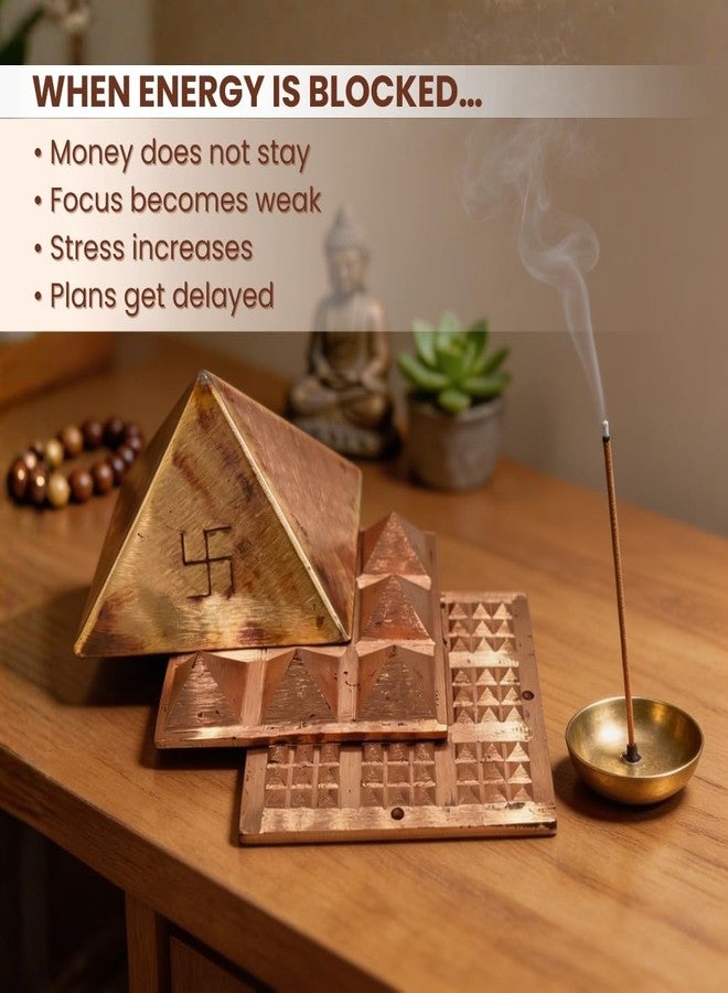 Plus Value Pure Copper Pyramid Set for Vastu Remedies, Positive Energy, Wish Pyramid 100x Powerful Goals and Wish Manifestation (Size: 4-Inches, Home, Office, Building, Factory, Shop Decor) - Image 4