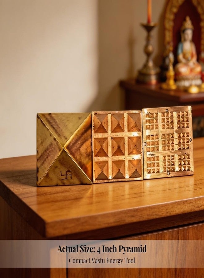 Plus Value Pure Copper Pyramid Set for Vastu Remedies, Positive Energy, Wish Pyramid 100x Powerful Goals and Wish Manifestation (Size: 4-Inches, Home, Office, Building, Factory, Shop Decor) - Image 5