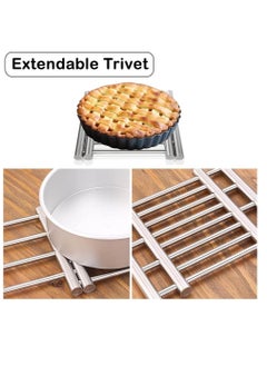 Raxoom Stainless Steel Coaster, Extendable Coaster, Hot Pot Placement Trivet, 22 to 37cm Coaster for Home Kitchen Dining Table for More Than Two Pots, Table Mat Kitchen Dining Tableware Accessories  - Image 3