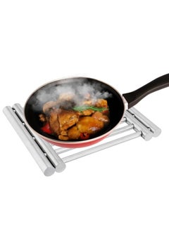 Raxoom Stainless Steel Coaster, Extendable Coaster, Hot Pot Placement Trivet, 22 to 37cm Coaster for Home Kitchen Dining Table for More Than Two Pots, Table Mat Kitchen Dining Tableware Accessories  - Image 1