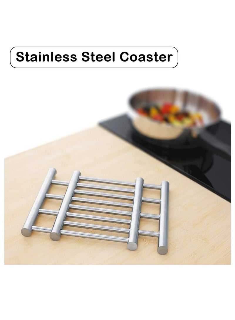 Raxoom Stainless Steel Coaster, Extendable Coaster, Hot Pot Placement Trivet, 22 to 37cm Coaster for Home Kitchen Dining Table for More Than Two Pots, Table Mat Kitchen Dining Tableware Accessories  - Image 4