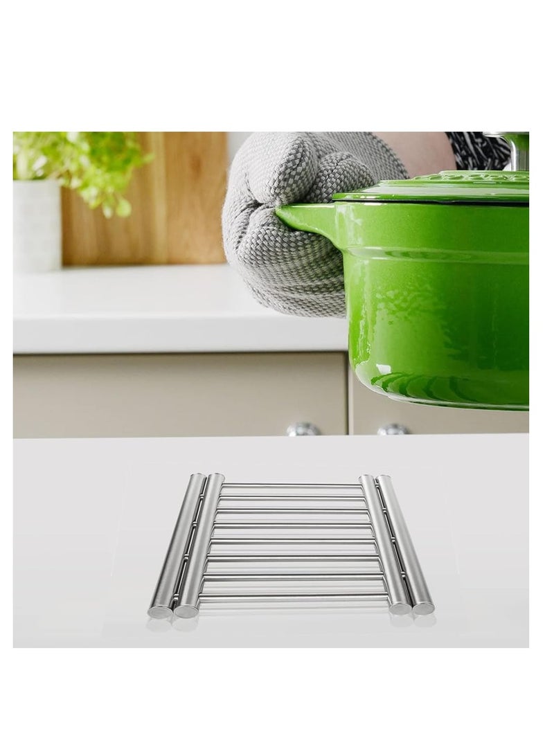 Raxoom Stainless Steel Coaster, Extendable Coaster, Hot Pot Placement Trivet, 22 to 37cm Coaster for Home Kitchen Dining Table for More Than Two Pots, Table Mat Kitchen Dining Tableware Accessories  - Image 5