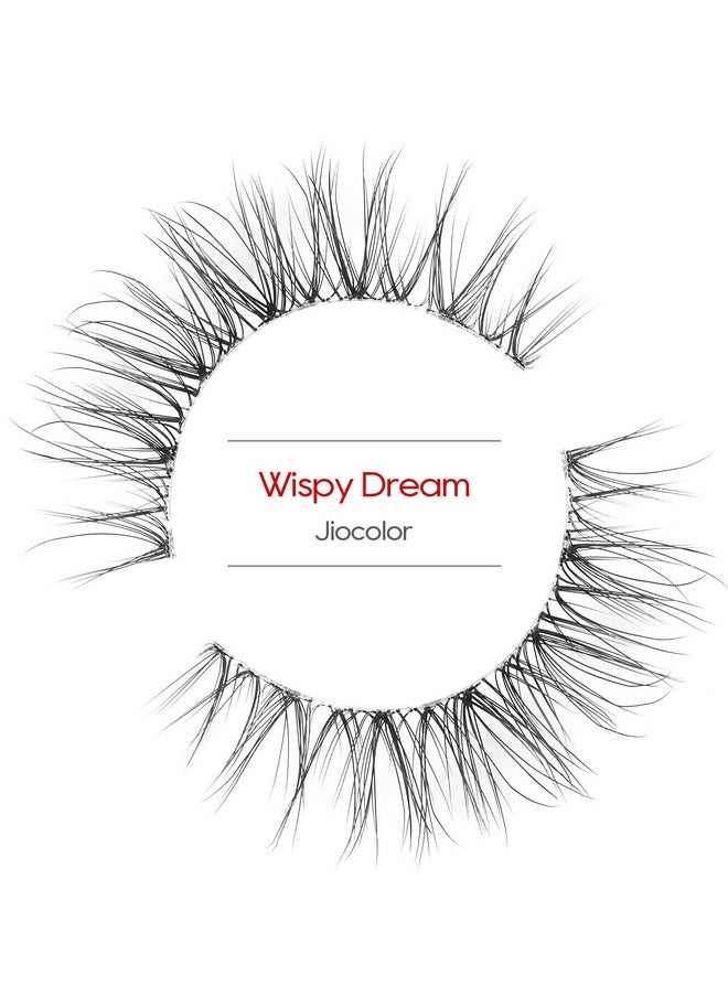 Jiocolor - Natural False Eyelashes Clear Band Lashes Natural Look Jiocolor Wispy Faux Mink Lashes Demi-wispies Fake Lahes 12MM 7 Pairs Wispy Dream(7mm-12mm) - Image 1
